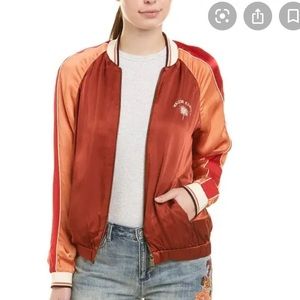 Scotch and Soda Satin Bomber jacket XS burgundy